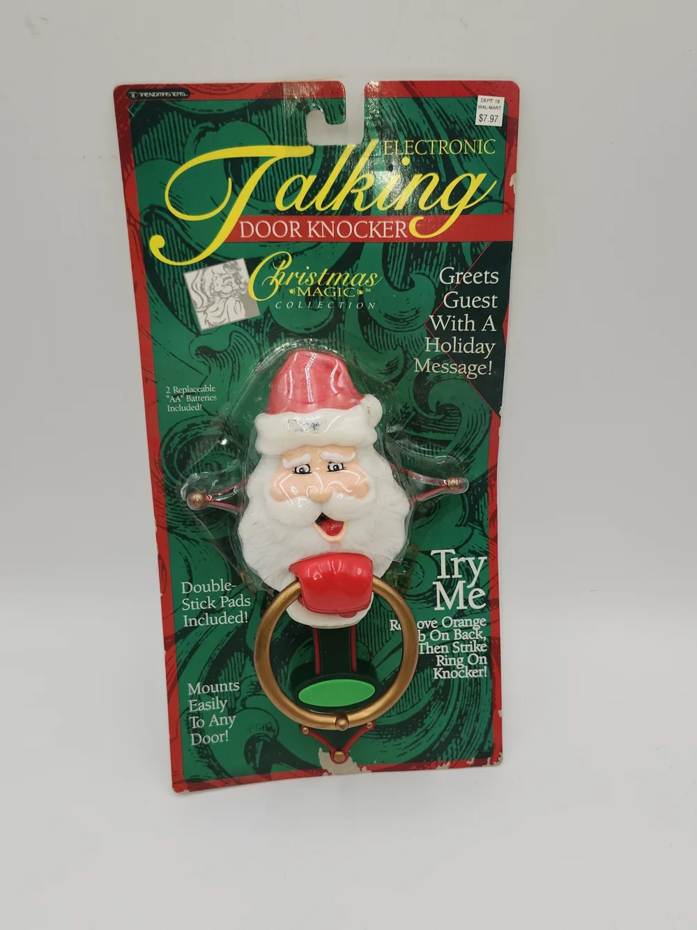 Christmas Magic Electronic Santa Door Knocker - Red & White